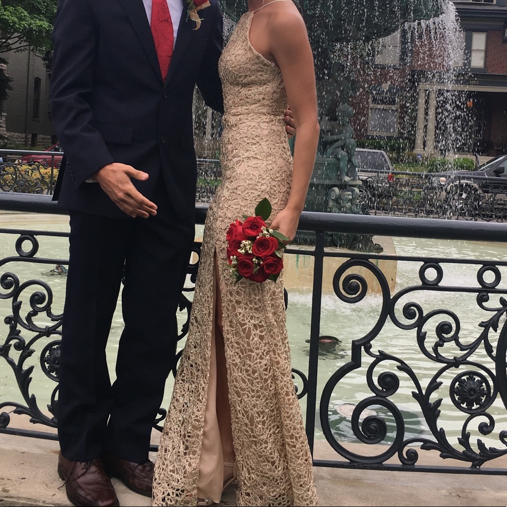 Gold prom dress